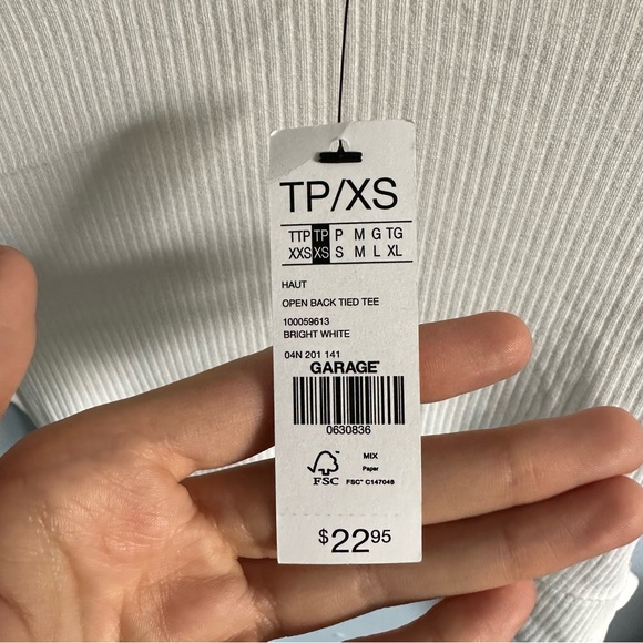 GARAGE | White Open Back Tied Tee - Picture 5 of 12